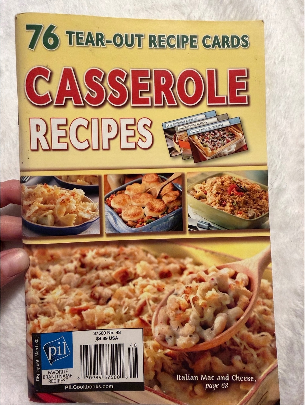 76 Tear-Out Recipe Cards Casserole Recipes Cookbook PIL